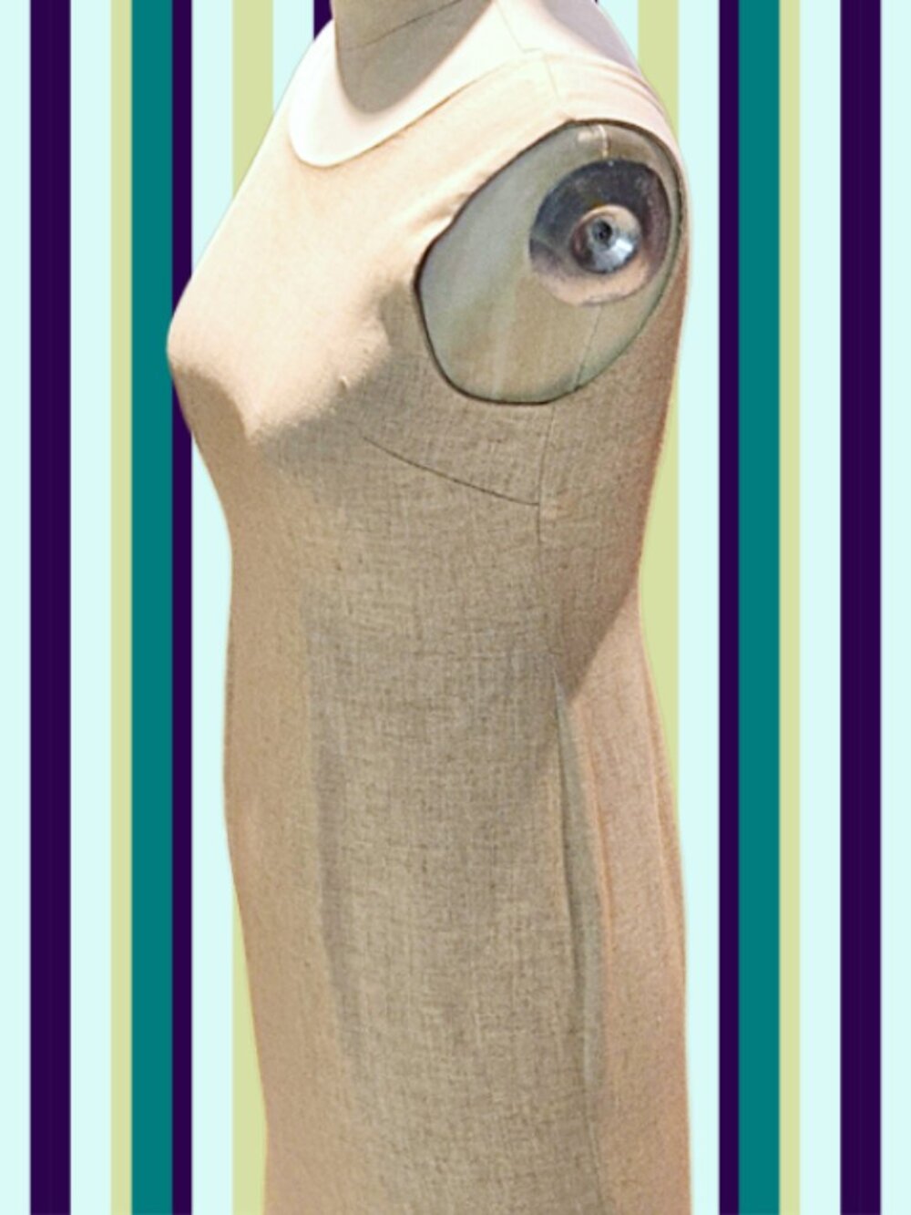 Petite Sophisticate- Casual Women's Dress | Tan Linen Blend | Sleeveless | Sze 0
